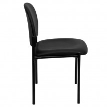 Flash Furniture BT-515-1-VINYL-GG Black Vinyl Comfortable Stackable Steel Side Chair addl-1