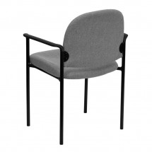 Flash Furniture BT-516-1-GY-GG Gray Fabric Comfortable Stackable Steel Side Chair with Arms addl-2