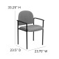 Flash Furniture BT-516-1-GY-GG Gray Fabric Comfortable Stackable Steel Side Chair with Arms addl-4