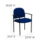 Flash Furniture BT-516-1-NVY-GG Navy Fabric Comfortable Stackable Steel Side Chair with Arms addl-4