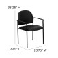 Flash Furniture BT-516-1-VINYL-GG Black Vinyl Comfortable Stackable Steel Side Chair with Arms addl-4