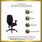 Flash Furniture BT-6191H-BK-GG High Back Black Fabric Multi-Functional Ergonomic Task Chair with Arms addl-5