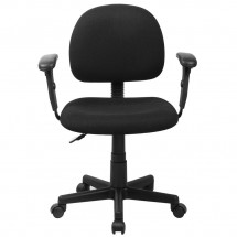 Flash Furniture BT-660-1-BK-GG Mid-Back Ergonomic Black Fabric Task Chair with Adjustable Arms addl-3
