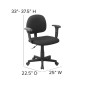 Flash Furniture BT-660-1-BK-GG Mid-Back Ergonomic Black Fabric Task Chair with Adjustable Arms addl-4