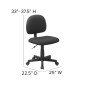 Flash Furniture BT-660-BK-GG Mid-Back Ergonomic Black Fabric Task Chair addl-4