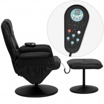 Flash Furniture BT-753P-MASSAGE-BK-GG Massaging Black Leather Recliner and Ottoman with Leather Wrapped Base addl-1