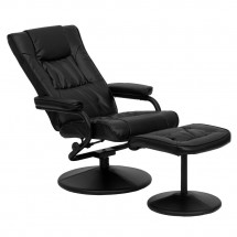 Flash Furniture BT-7862-BK-GG Contemporary Black Leather Recliner and Ottoman with Leather Wrapped Base addl-5