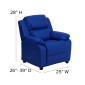 Flash Furniture BT-7985-KID-BLUE-GG Deluxe Heavily Padded Contemporary Blue Vinyl Kids Recliner with Storage Arms addl-5