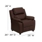 Flash Furniture BT-7985-KID-BRN-LEA-GG Deluxe Heavily Padded Contemporary Brown Leather Kids Recliner with Storage Arms addl-6