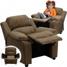 Flash Furniture BT-7985-KID-MIC-BRN-GG Deluxe Heavily Padded Contemporary Brown Microfiber Kids Recliner with Storage Arms addl-4