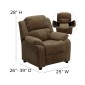 Flash Furniture BT-7985-KID-MIC-BRN-GG Deluxe Heavily Padded Contemporary Brown Microfiber Kids Recliner with Storage Arms addl-6