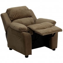 Flash Furniture BT-7985-KID-MIC-BRN-GG Deluxe Heavily Padded Contemporary Brown Microfiber Kids Recliner with Storage Arms addl-5