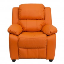 Flash Furniture BT-7985-KID-ORANGE-GG Deluxe Heavily Padded Contemporary Orange Vinyl Kids Recliner with Storage Arms addl-3