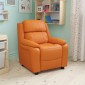 Flash Furniture BT-7985-KID-ORANGE-GG Deluxe Heavily Padded Contemporary Orange Vinyl Kids Recliner with Storage Arms addl-6