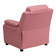 Flash Furniture BT-7985-KID-PINK-GG Deluxe Heavily Padded Contemporary Pink Vinyl Kids Recliner with Storage Arms addl-2