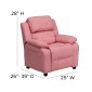 Flash Furniture BT-7985-KID-PINK-GG Deluxe Heavily Padded Contemporary Pink Vinyl Kids Recliner with Storage Arms addl-6