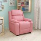 Flash Furniture BT-7985-KID-PINK-GG Deluxe Heavily Padded Contemporary Pink Vinyl Kids Recliner with Storage Arms addl-7