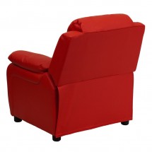 Flash Furniture BT-7985-KID-RED-GG Deluxe Heavily Padded Contemporary Red Vinyl Kids Recliner with Storage Arms addl-2