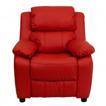 Flash Furniture BT-7985-KID-RED-GG Deluxe Heavily Padded Contemporary Red Vinyl Kids Recliner with Storage Arms addl-3