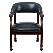 Flash Furniture B-Z100-NAVY-GG Navy Vinyl Luxurious Conference Chair with Casters addl-3