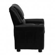 Flash Furniture DG-ULT-KID-BK-GG Contemporary Black Leather Kids Recliner with Cup Holder and Headrest addl-1