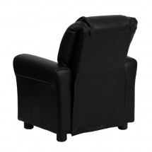 Flash Furniture DG-ULT-KID-BK-GG Contemporary Black Leather Kids Recliner with Cup Holder and Headrest addl-2
