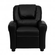 Flash Furniture DG-ULT-KID-BK-GG Contemporary Black Leather Kids Recliner with Cup Holder and Headrest addl-3
