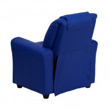 Flash Furniture DG-ULT-KID-BLUE-GG Contemporary Blue Vinyl Kids Recliner with Cup Holder and Headrest addl-2