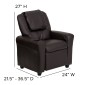 Flash Furniture DG-ULT-KID-BRN-GG Contemporary Brown Leather Kids Recliner with Cup Holder and Headrest addl-5