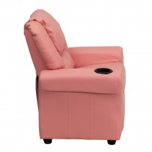 Flash Furniture DG-ULT-KID-PINK-GG Contemporary Pink Vinyl Kids Recliner with Cup Holder and Headrest addl-1