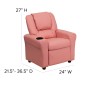 Flash Furniture DG-ULT-KID-PINK-GG Contemporary Pink Vinyl Kids Recliner with Cup Holder and Headrest addl-5