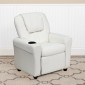 Flash Furniture DG-ULT-KID-WHITE-GG Contemporary White Vinyl Kids Recliner with Cup Holder and Headrest addl-6