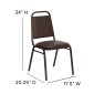Flash Furniture FD-BHF-2-BN-GG HERCULES Series Trapezoidal Back Brown Vinyl Stacking Banquet Chair addl-4