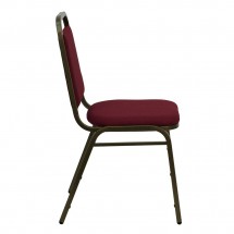 Flash Furniture FD-BHF-2-BY-GG HERCULES Series Trapezoidal Back Stacking Burgundy Banquet Chair - Gold Vein Frame addl-1