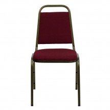 Flash Furniture FD-BHF-2-BY-GG HERCULES Series Trapezoidal Back Stacking Burgundy Banquet Chair - Gold Vein Frame addl-3