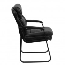 Flash Furniture GO-1156-BK-LEA-GG Black Leather Executive Side Chair with Sled Base addl-1
