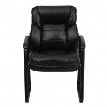 Flash Furniture GO-1156-BK-LEA-GG Black Leather Executive Side Chair with Sled Base addl-3