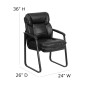 Flash Furniture GO-1156-BK-LEA-GG Black Leather Executive Side Chair with Sled Base addl-4