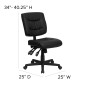 Flash Furniture GO-1574-BK-GG Mid-Back Black Leather Multi-Functional Task Chair addl-4
