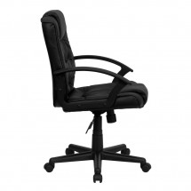 Flash Furniture GO-937M-BK-LEA-GG Mid-Back Black Leather Office Chair addl-1