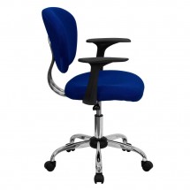 Flash Furniture H-2376-F-BLUE-ARMS-GG Mid-Back Blue Mesh Task Chair with Arms addl-1