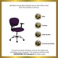 Flash Furniture H-2376-F-PUR-ARMS-GG Mid-Back Purple Mesh Task Chair with Arms addl-4