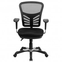 Flash Furniture HL-0001-GG Mid-Back Black Mesh Executive Chair with Triple Paddle Control addl-3