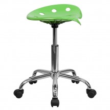 Flash Furniture LF-214A-APPLEGREEN-GG Vibrant Apple Green Tractor Seat and Chrome Stool addl-1
