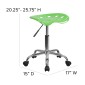 Flash Furniture LF-214A-APPLEGREEN-GG Vibrant Apple Green Tractor Seat and Chrome Stool addl-4