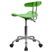 Flash Furniture LF-214-APPLEGREEN-GG Vibrant Apple Green and Chrome Computer Task Chair with Tractor Seat addl-2