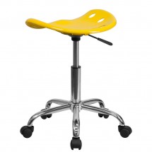 Flash Furniture LF-214A-YELLOW-GG Vibrant Orange-Yellow Tractor Seat and Chrome Stool addl-2