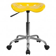 Flash Furniture LF-214A-YELLOW-GG Vibrant Orange-Yellow Tractor Seat and Chrome Stool addl-3