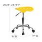 Flash Furniture LF-214A-YELLOW-GG Vibrant Orange-Yellow Tractor Seat and Chrome Stool addl-4