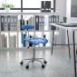 Flash Furniture LF-214-BRIGHTBLUE-GG Blue and Chrome Computer Task Chair with Tractor Seat addl-6